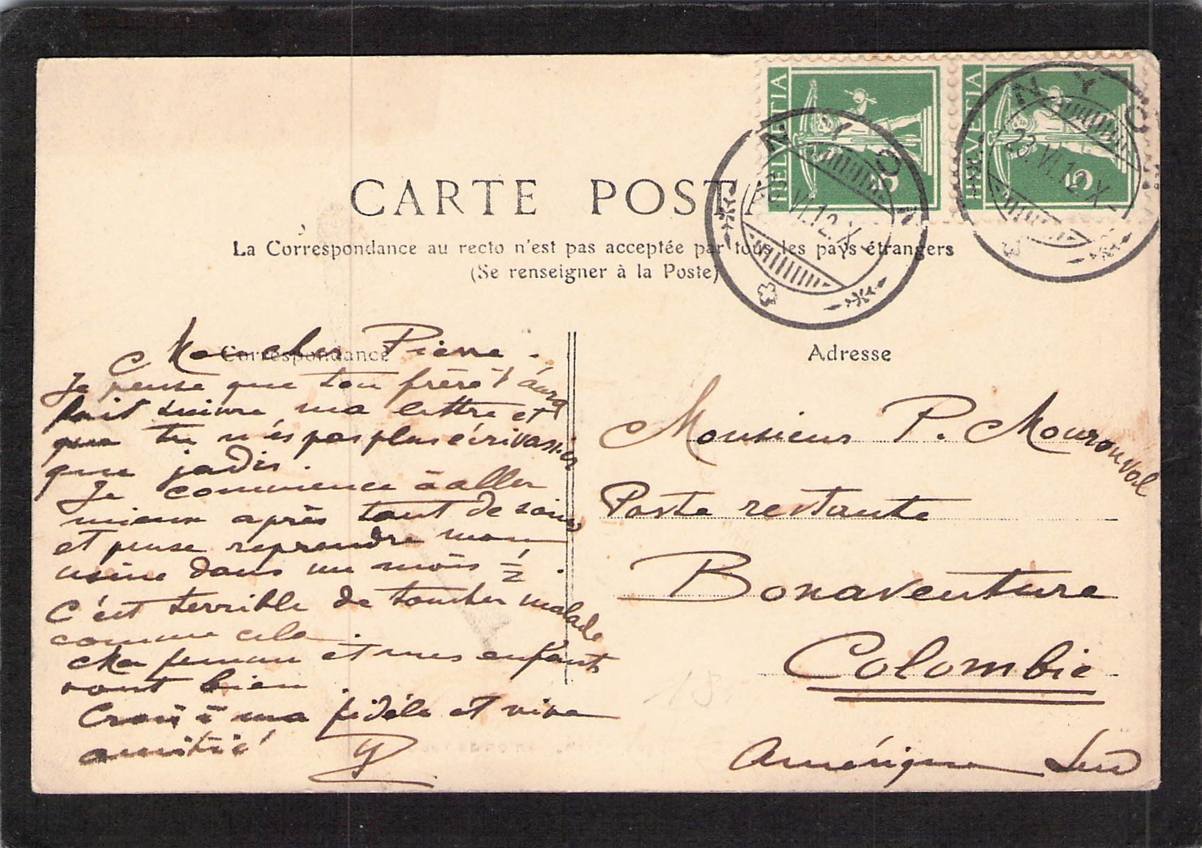 Ansichtskarten: Calèves , près Nyon , VD , gel. 1912 – Gebraucht aus Reichenburg von ibiza18 1