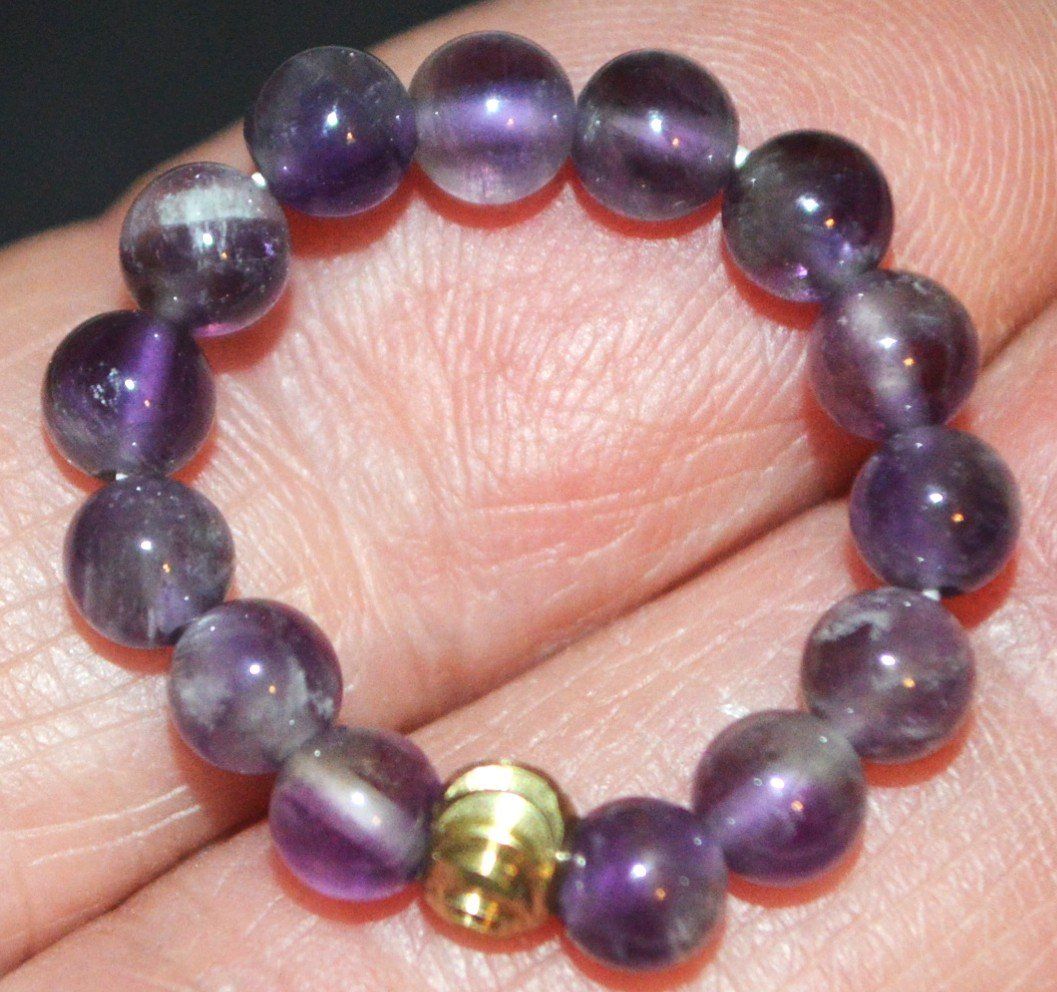 Anelli: Ring X-65 – Amethyst Kugeln – elastisch – Nuovo e nell'imballaggio originale da Goldiwil (Thun) venduto da han_v5b7