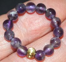 Ring X-65 – Amethyst Kugeln – elastisch