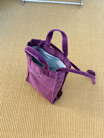 Ensoie cabas velvet bag (S) in purple