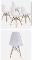 + 4er Set Stühle mit Holzbeinen für Esszimmer Metallrahmen