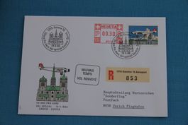 Sonderflugbrief, 50 J. Pro Aero, Genève-Zürich mit JU 52