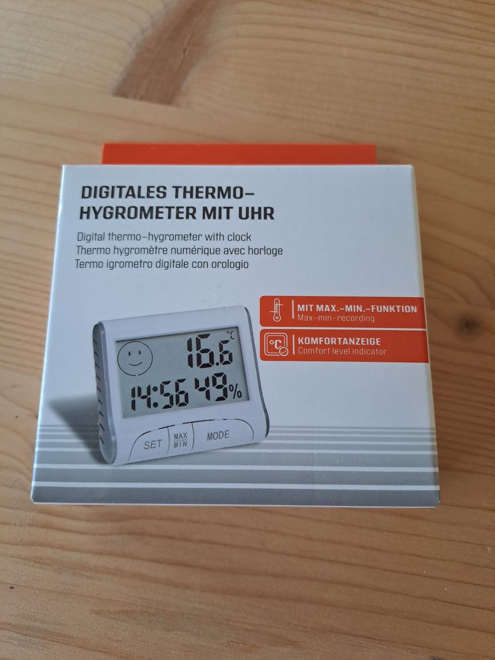 Misurare: Digitales Thero-Hygrometer mit Uhr, weiss – Nuovo e nell'imballaggio originale da Hombrechtikon venduto da Rada039