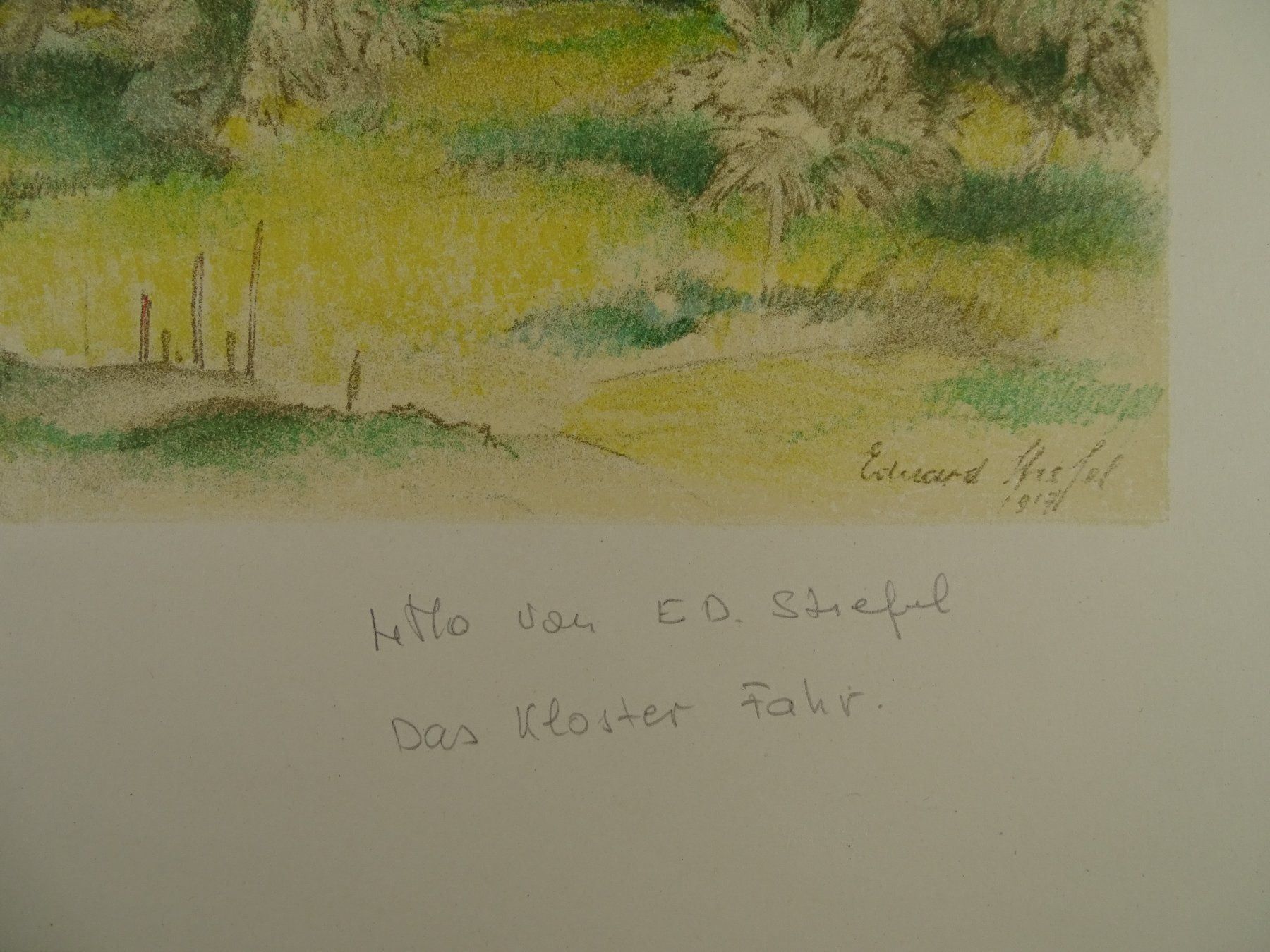 Incisioni: KLOSTER FAHR, LITHOGRAPHIE 1919 – Usato da Grüningen venduto da Kartensammler 4