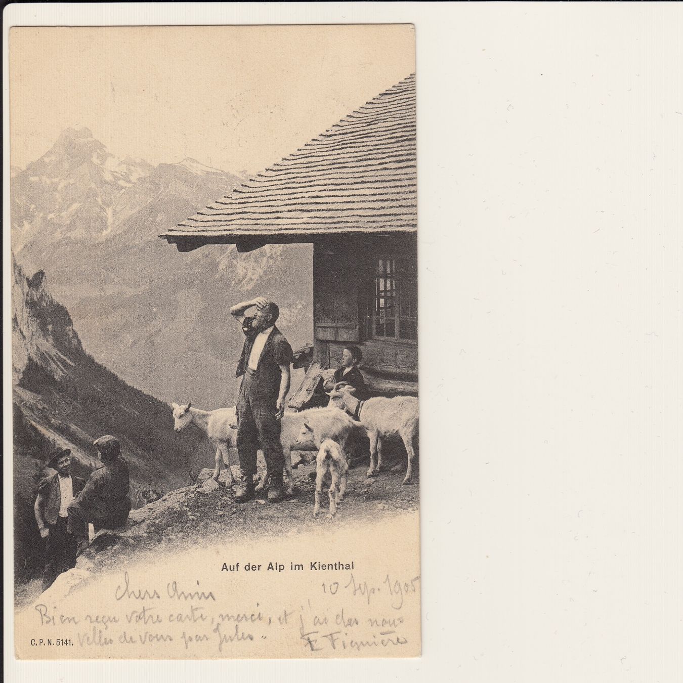 Cartoline postali: Auf der Alp Kienthal 12.09.1905 - Feldpost – Usato da Kirchberg BE venduto da Mgh