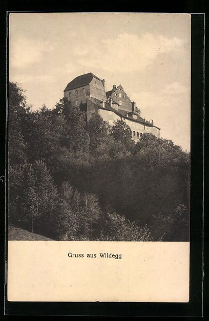 Cartoline postali: AK Wildegg, Blick zum Schloss, 1923 – Usato da Berlin venduto da bartko-reher