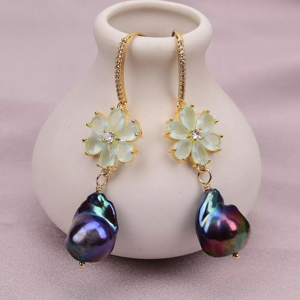 Orecchini pendenti & Orecchini a lobo: Lua Schwarz Perlen Ohrhänger Echt Boucles Chandelier Perle – Nuovo (secondo la descrizione) da Prilly venduto da ilyria73 4