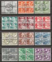 1949 : Serie Nr. 297 - 308 im VB mit ET Orts Stempel, selten