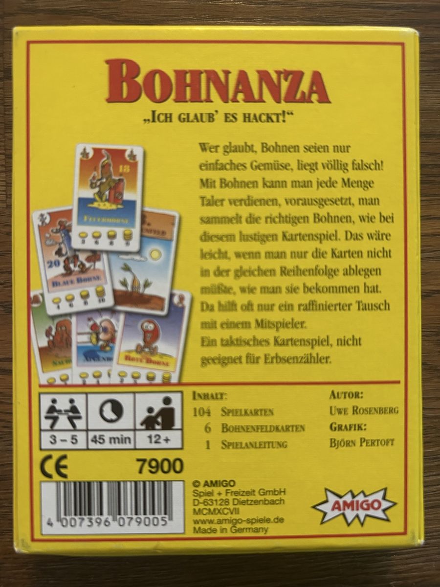 Amigo Giochi: Bohnanza Kartenspiel "Ich glaub es hackt" von Uwe Rosenberg – Nuovo (secondo la descrizione) da Wolhusen venduto da eve_m6cg 2