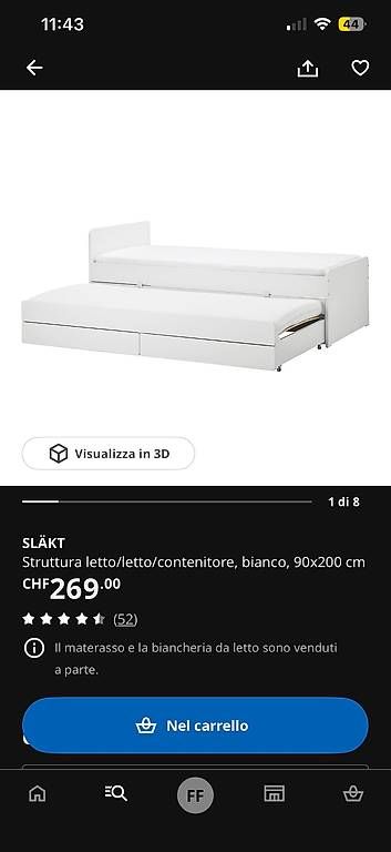 Letti: Letto slakt con secondo letto e cassetti – Usato da Minusio venduto da chicco785 1