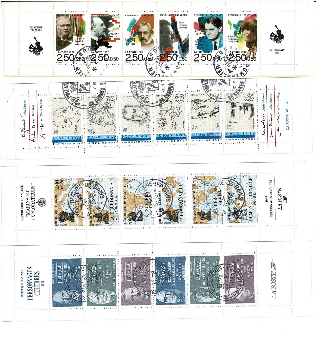 Alle Briefmarken: 4 Heftchen Hommes célèbres gest. obl. – Gebraucht aus Lausanne von Whorvath