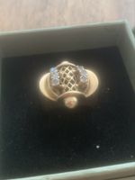 Eleganter Vintage-/Statement-Ring weissen Steinen 9g 