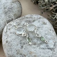 Sterling Silber 925 Ohrringe mit Bergkristall
