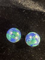 Jolis clous d'oreilles Azurite-Malachite