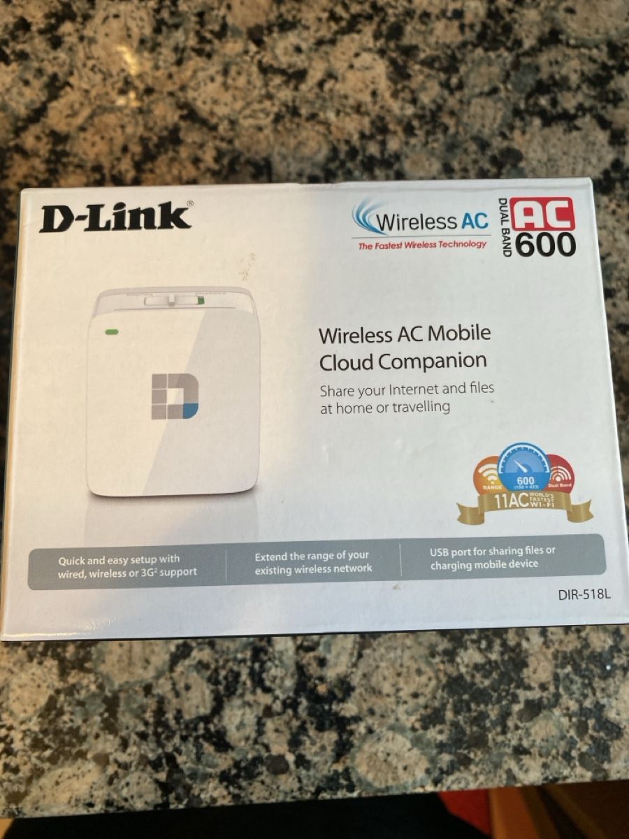 Dlink WiFi: D-Link Wireless AC 600 - Mobiler Cloud Companion DIR-518L – Nuovo e nell'imballaggio originale da Watt venduto da Willis4