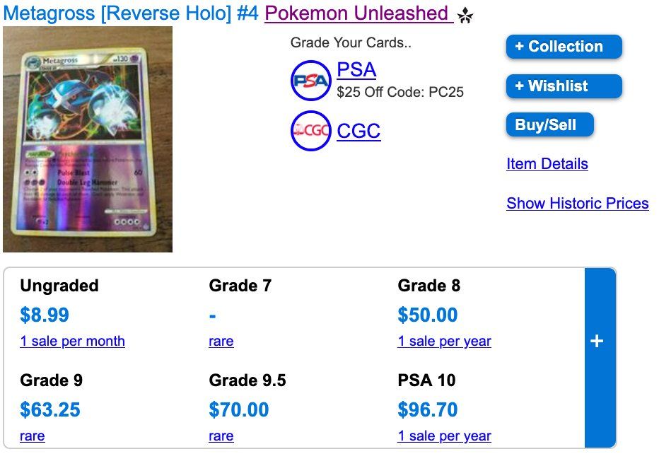 Pokémon Carte collezionabili: Metagross Rare Reverse Holo 10 & 4 – Usato da Zürich venduto da PEACECOCOON 4