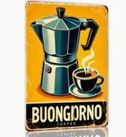 Retro Blechschild "Buongiorno Coffee", 30x20cm