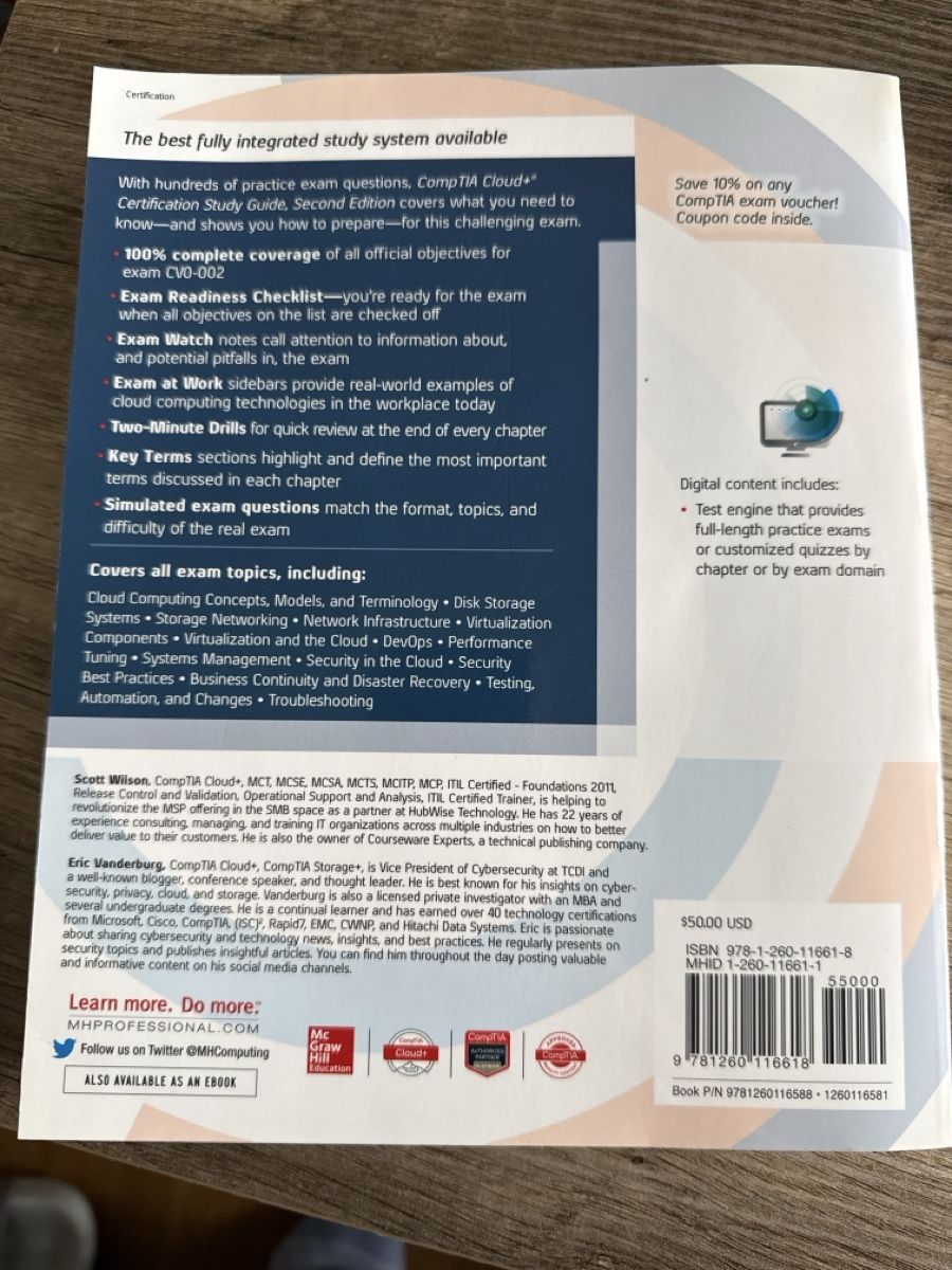 Libri: CompTIA Cloud+, Exam CV0-002, Certification Study Guide – Nuovo e nell'imballaggio originale da Root D4 venduto da dm96 1