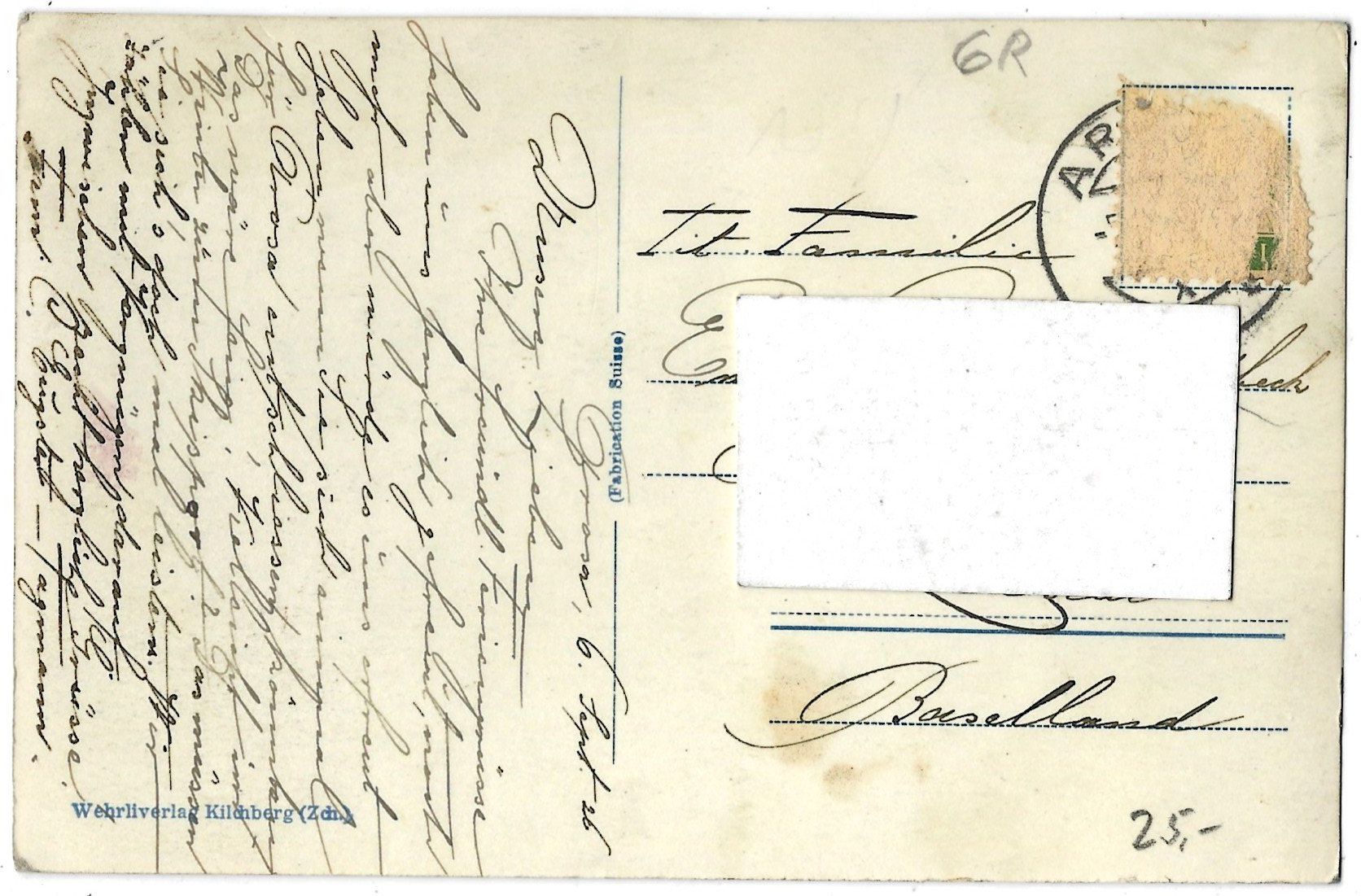 Cartoline postali: 31852   Arosa – Usato da Bütschwil venduto da Jackson1A 1