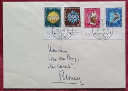1948, FDC OLYMPISCHEN WINTERSPIELE ST. MORITZ, ET- TERRITET