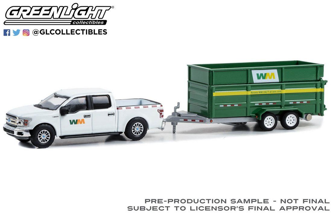 Greenlight Modellautos: 2018 Ford F-150 SuperCrew Double-Axle Dump Trailer – Neu und originalverpackt aus Lenzburg von kh-modelle