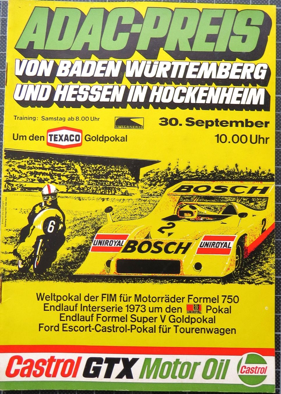 Documenti: Orig. Rennprogramm Interserie Hockenheim 1973 – Usato da Ettingen venduto da campione_1