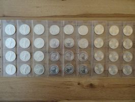 36 Münzen 1 OZ Silber 20x A. Eagle, 4x Brit., 12 Krü