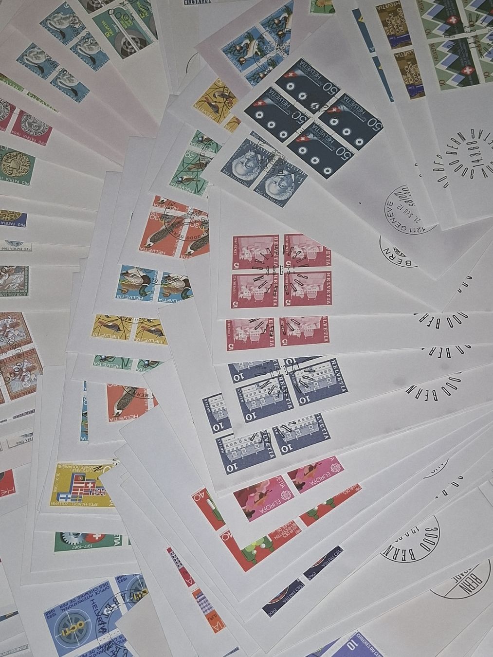 Alle Briefmarken: X 100 FDC 4er Block Belege  – Gebraucht aus Balgach von SIMEON27 3