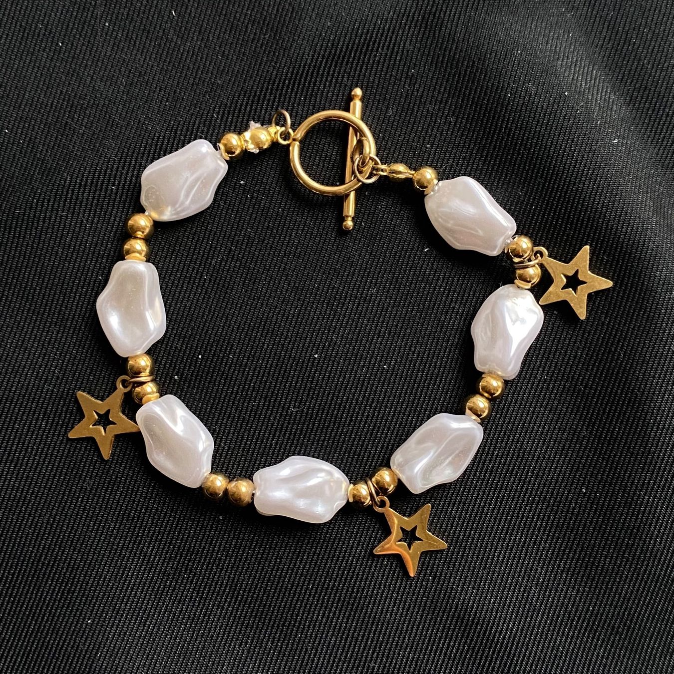 Bracciali & Braccialetti: 18KGP Perlen Charms Stern Armkette – Nuovo (secondo la descrizione) da Givisiez venduto da dor_xb9k