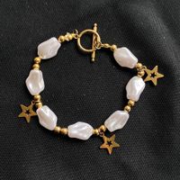 18KGP Perlen Charms Stern Armkette