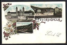 Litho Einsiedeln, Kloster, Hauptplatz, F