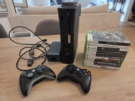 Xbox 360 Console avec 2 manettes et 11 jeux divers