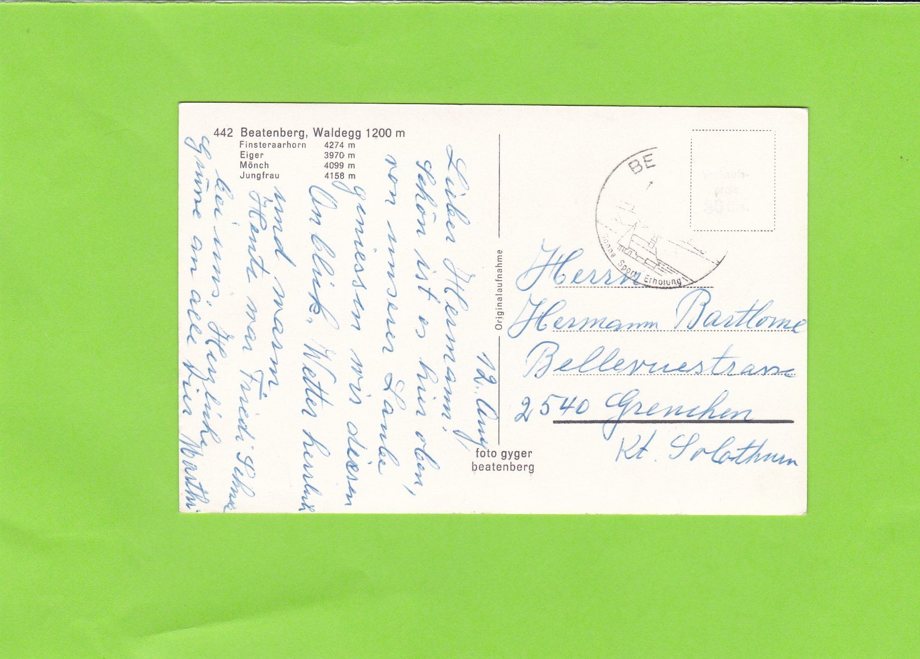 Cartoline postali: Beatenberg – Usato da St. Peterzell venduto da neckertal 1