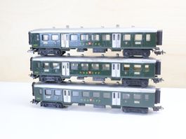 Märklin 3 x SBB Personenwagen 348/1 - H0 1950er