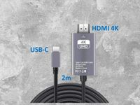 Kabel USB C auf HDMI 4K 2m in Aluhülle