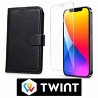 iPhone 16 Pro Max Leder Wallet Hülle mit Panzerglas