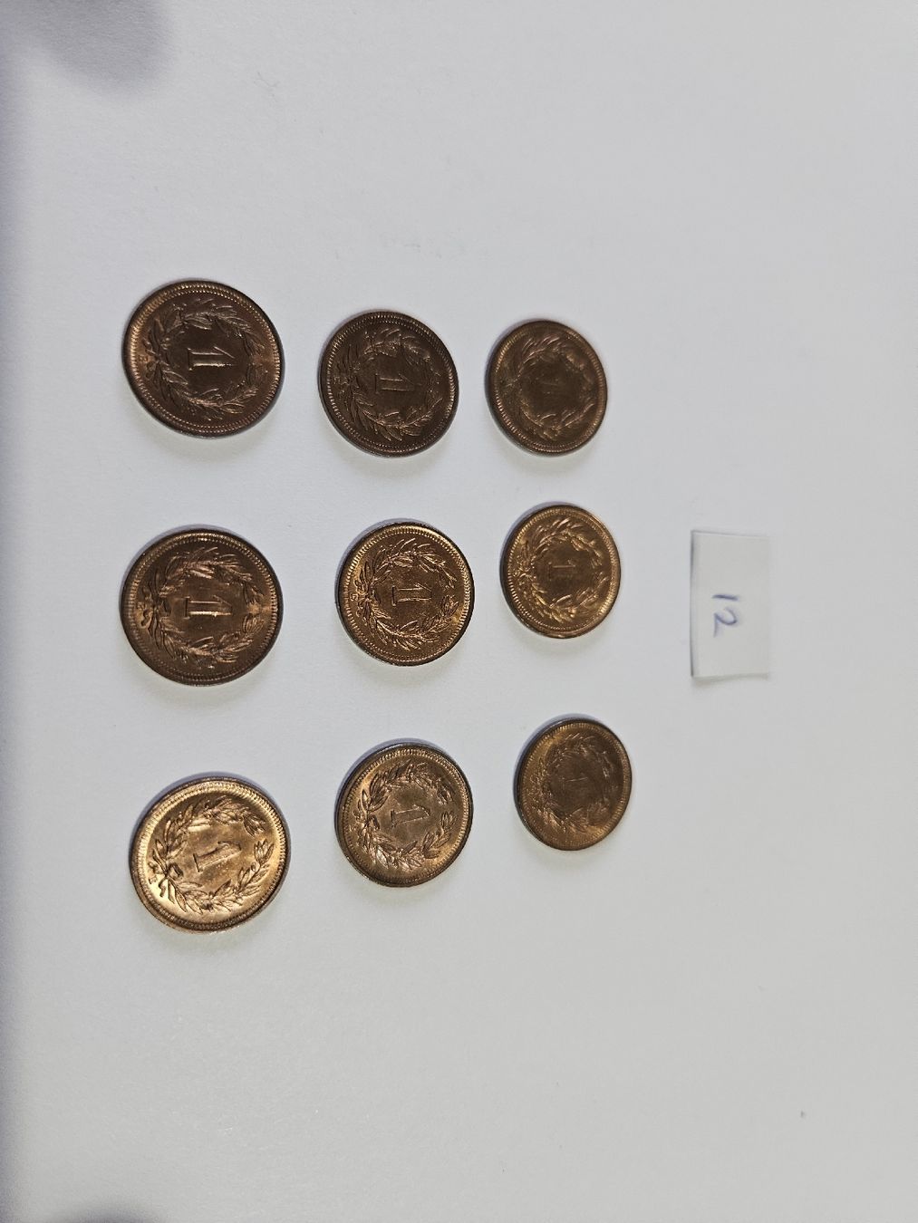 Tutti le monete: 1 Rappen 1937, 9 Stk. – Usato da Pfäffikon ZH venduto da Melibol 3