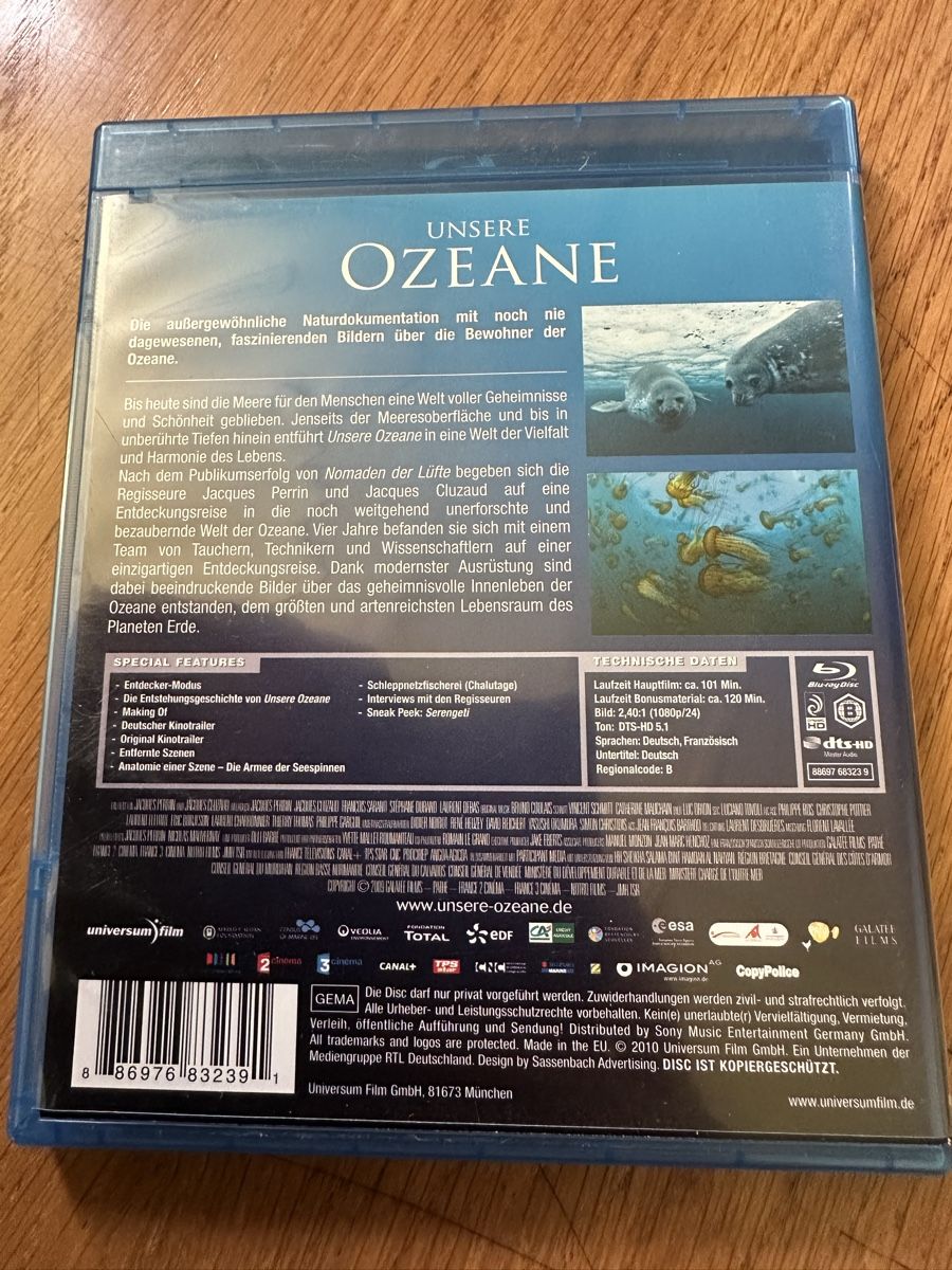 Tutti i DVDs: Unsere Ozeane Bluray Dokumentation – Usato da Benken ZH venduto da Audi-erich 1