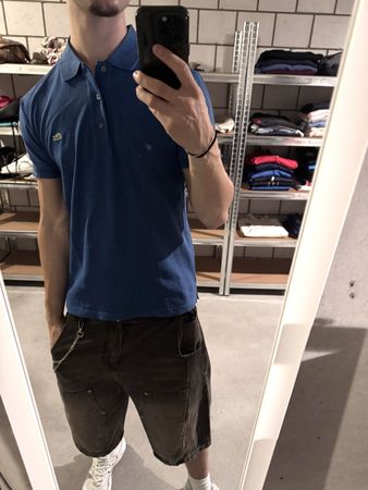 vintage lacoste polo shirt blue 