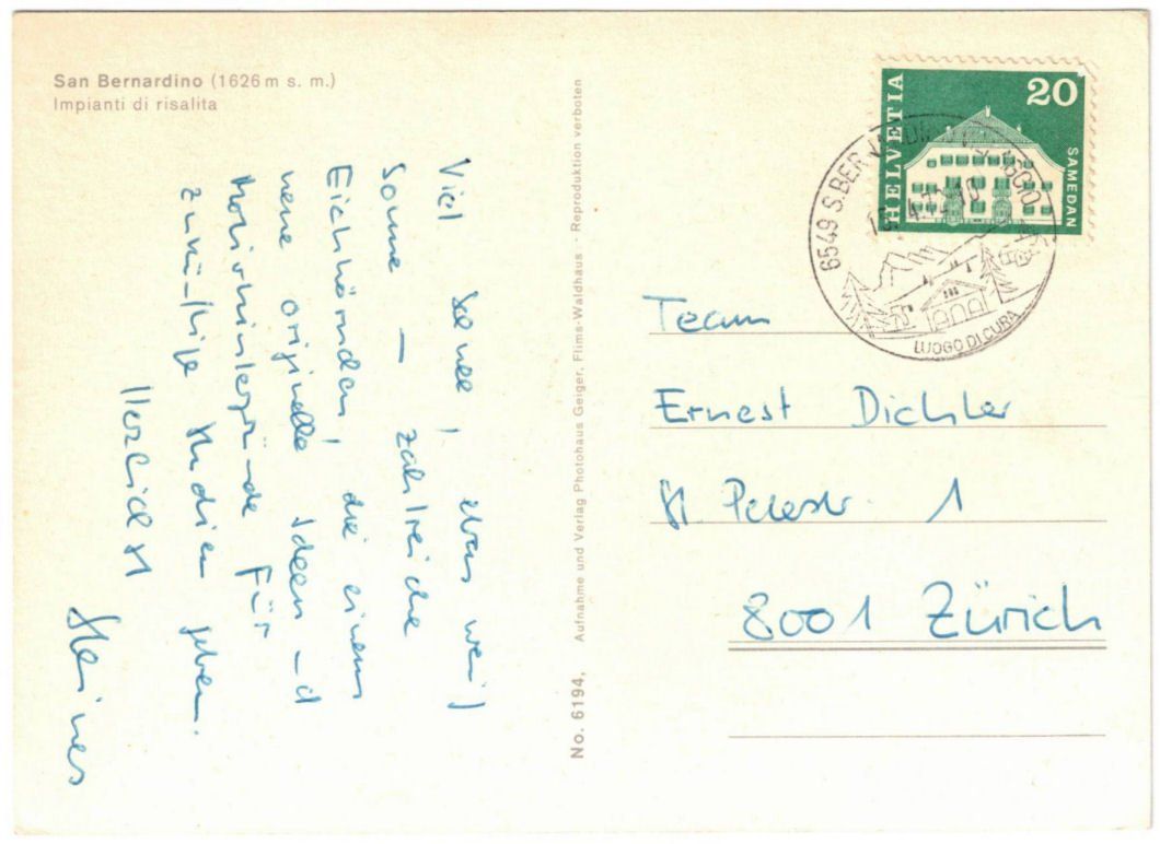 Cartoline postali: San Bernardino - Gondelbahn Confin – Usato da Binningen venduto da Mountainrider 1