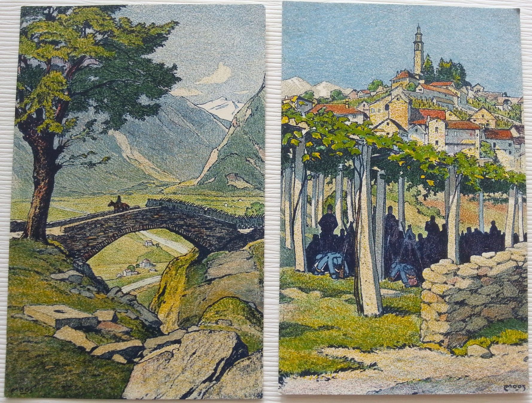 Cartoline postali: AK 5x Militärpostkarten, C. Moos, 1914 – Usato da Oberriet SG venduto da Manick 1