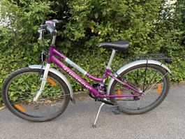 Kinderfahrrad Mädchen violett, 24 Zoll