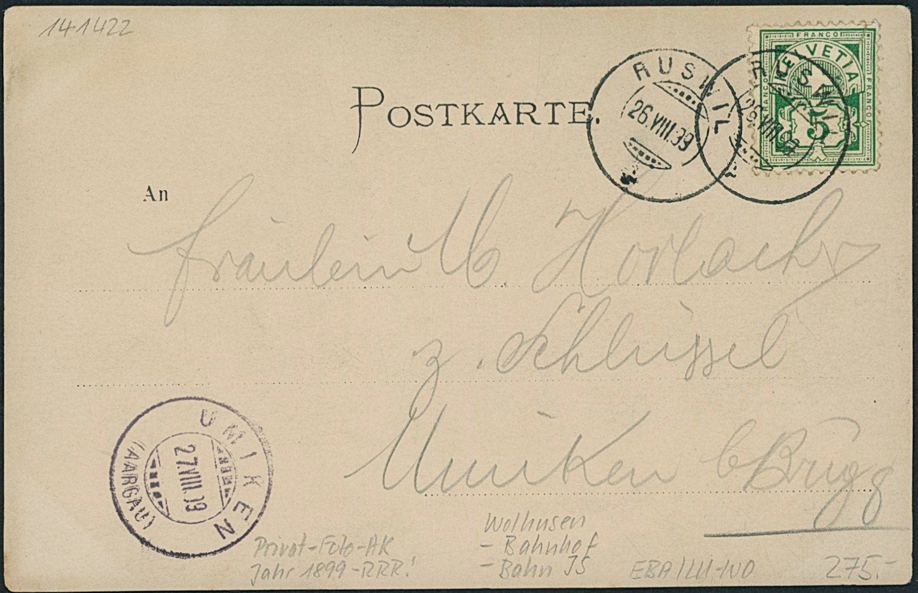 Cartoline postali: LU Wolhusen - Bahnhof - Bahn JS – Usato da Schindellegi venduto da Jonathan77 1