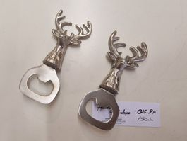 Flaschenöffner Alu (Aluminium) Hirsch Motiv