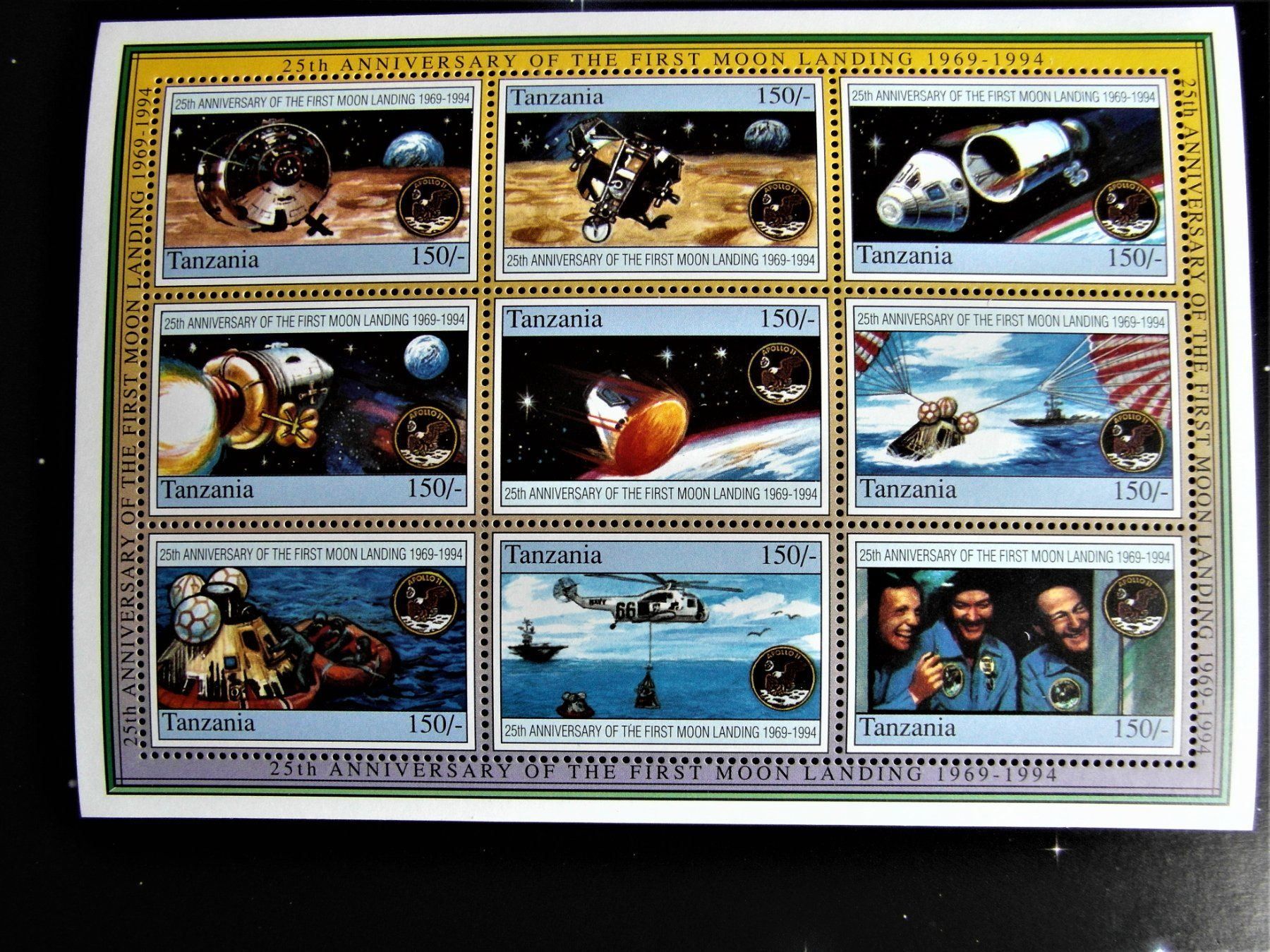 Tutti i francobolli: 3 bunte Raumfahrt Bogen Apollo 11 TANZANIA ** – Nuovo (secondo la descrizione) da Lengnau BE venduto da Lanthemann 4