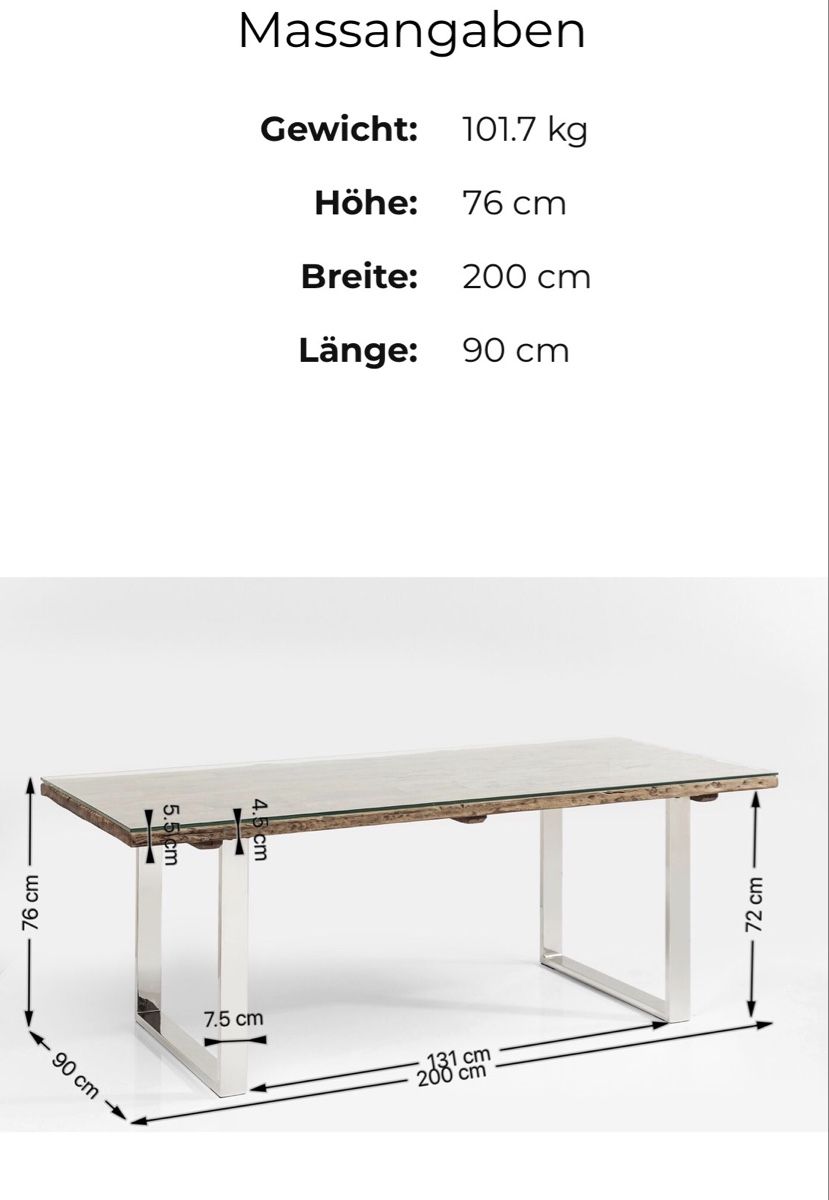 Tavoli: KARE Tisch Rustico 200x90 – Usato da Lengnau AG venduto da Mc66 5
