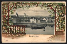 Präge-AK Schaffhausen, Uferpartie, Pass
