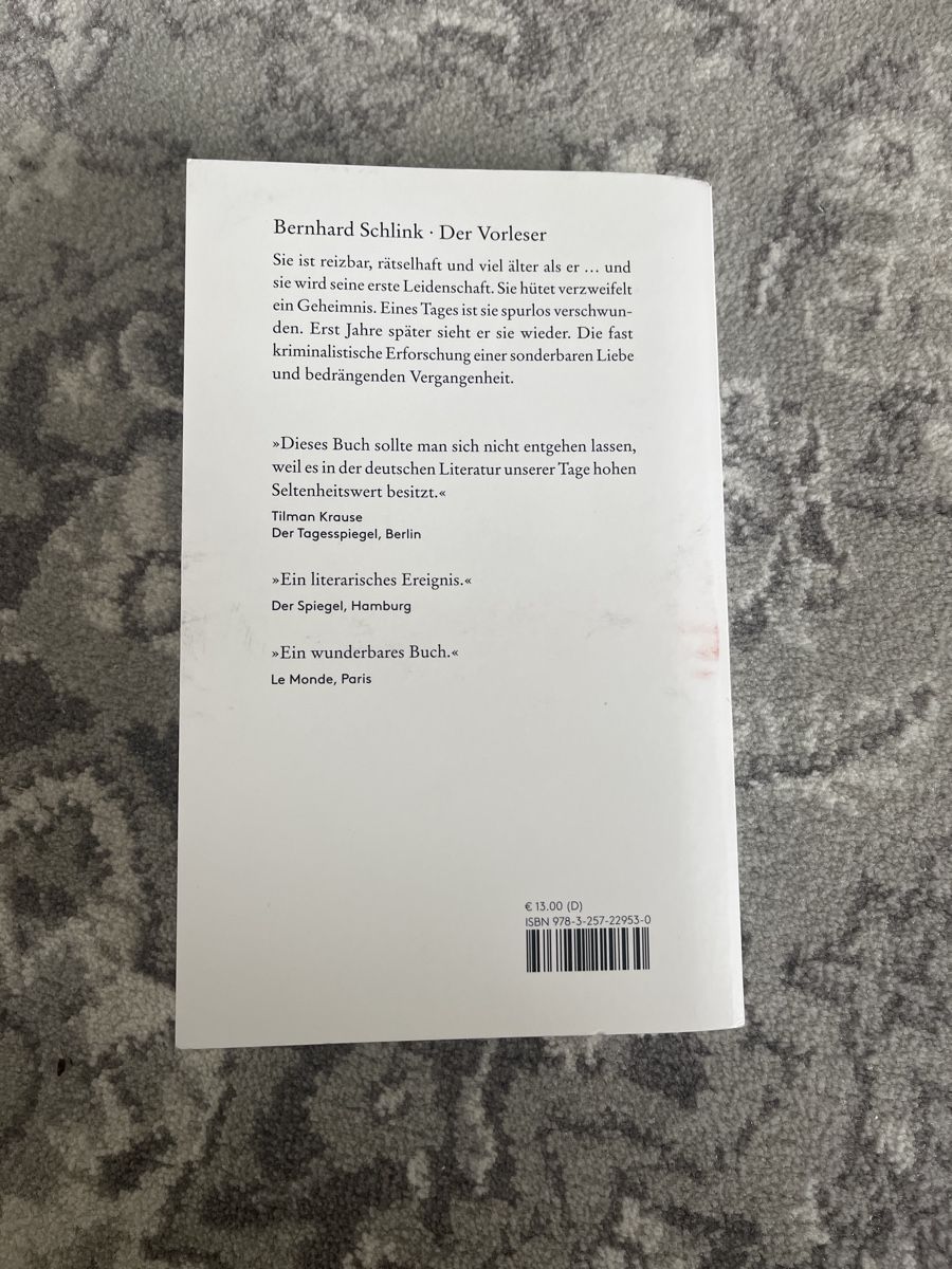 Libri: Der Vorleser - Bernhard Schlink – Usato da Gebenstorf venduto da ani_fj2g 1