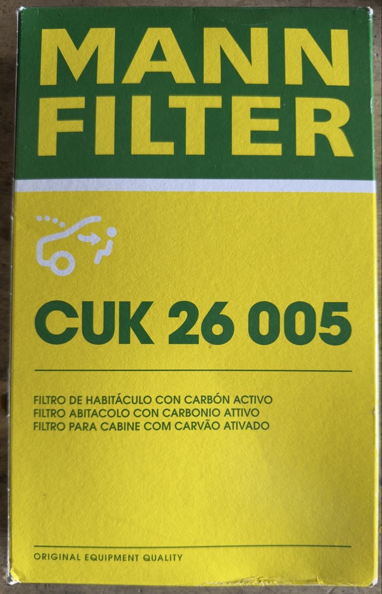 Alle Autoersatzteile: MANN CUK 26 005 Innenraumfilter mit Aktivkohle für Renault – Neu und originalverpackt aus Busswil BE von edemihaly