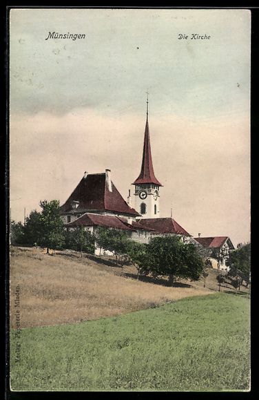 Cartoline postali: AK Münsingen, Die Kirche – Usato da Berlin venduto da bartko-reher